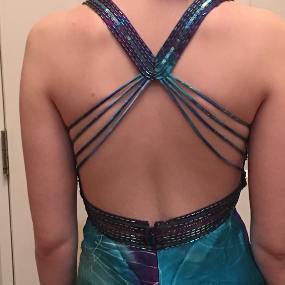 - Prom Dress Formal Pageant blue long dress - Picture 5 of 6